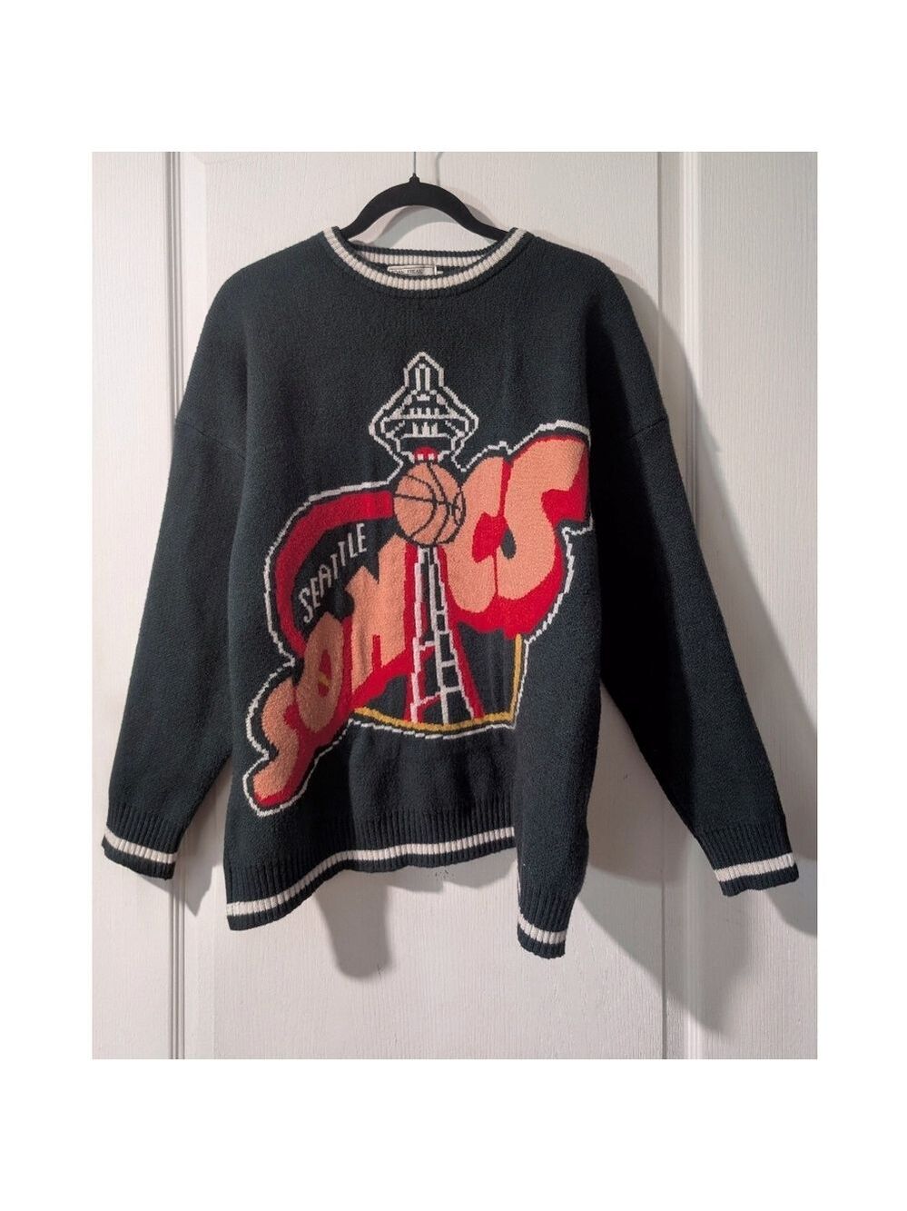 Adam Freak | Seattle Sonics Vintage Style Graphic Sweater In Forest Green